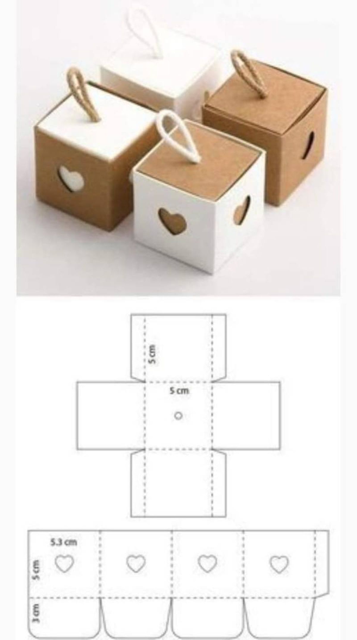 Cajita doble de cartulina y papel craft.