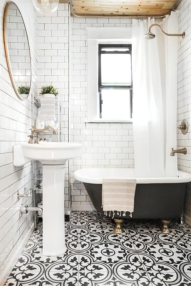 mejores suelos bano baldosa hidraulica mosaicos blanco y negro