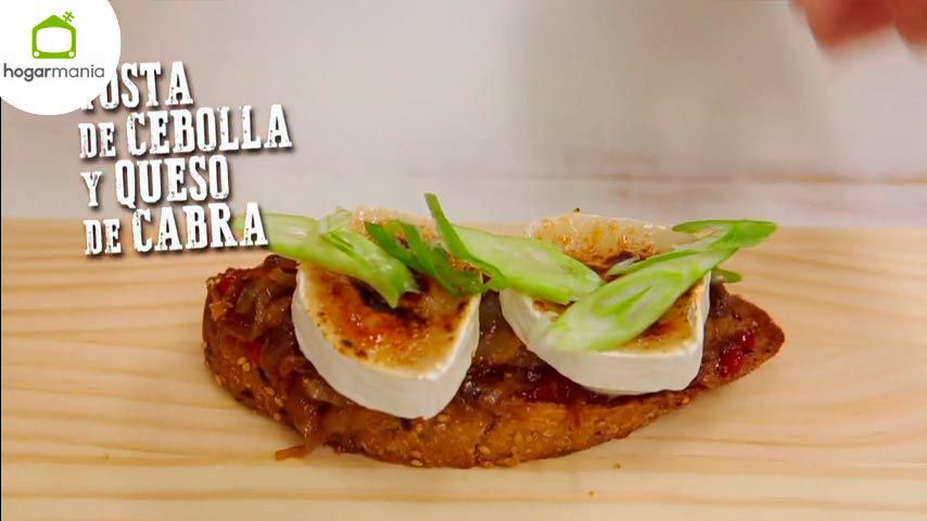 Tosta de cebolla y queso de cabra