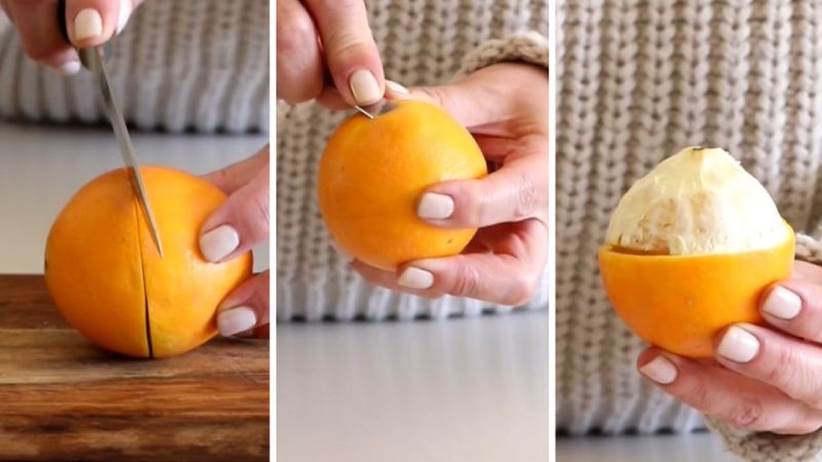 Cómo pelar una naranja con una cuchara