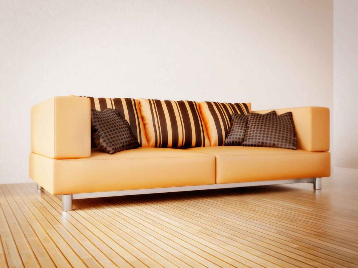 Combinar un sofá naranja en un salón 4