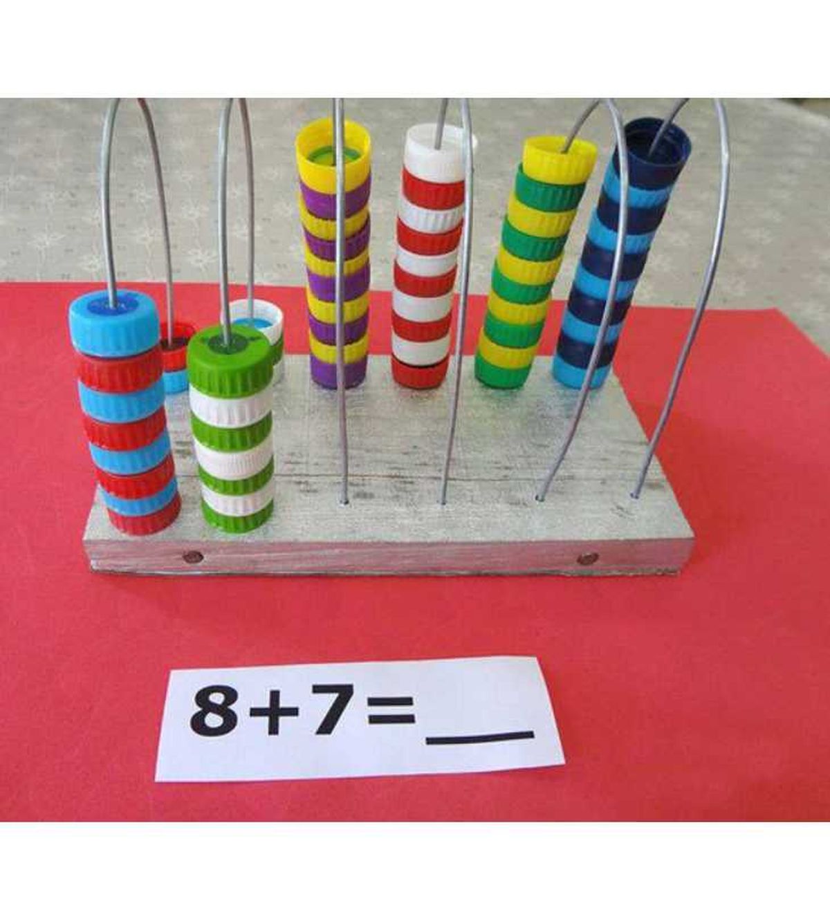 reciclar tapones gaseosa abaco juego didactico ninos