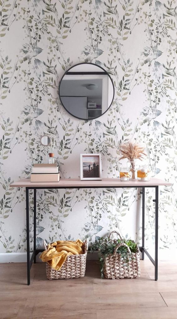recibidor papel floral pinterest