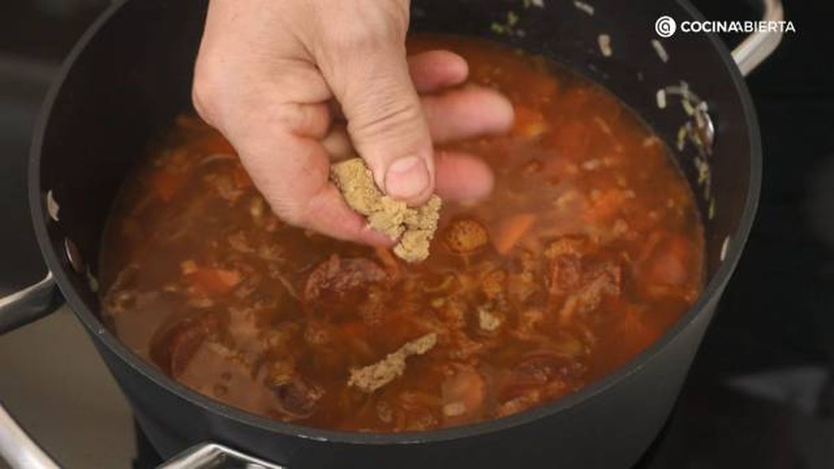 GALLINABLANCA Lentejas morcilla Burgos paso 3