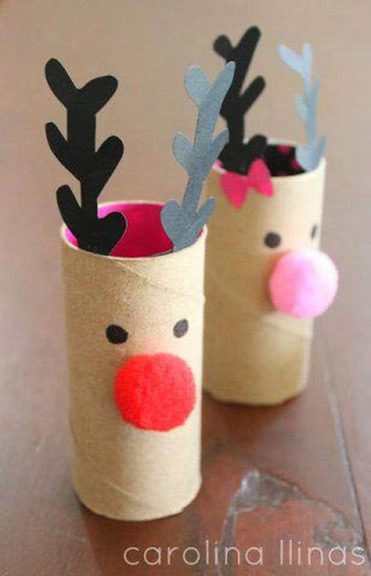 como hacer personajes navidenos con carton renos