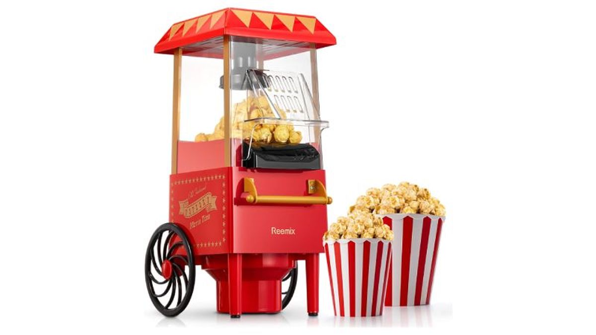 Maquina de palomitas con diseño retro