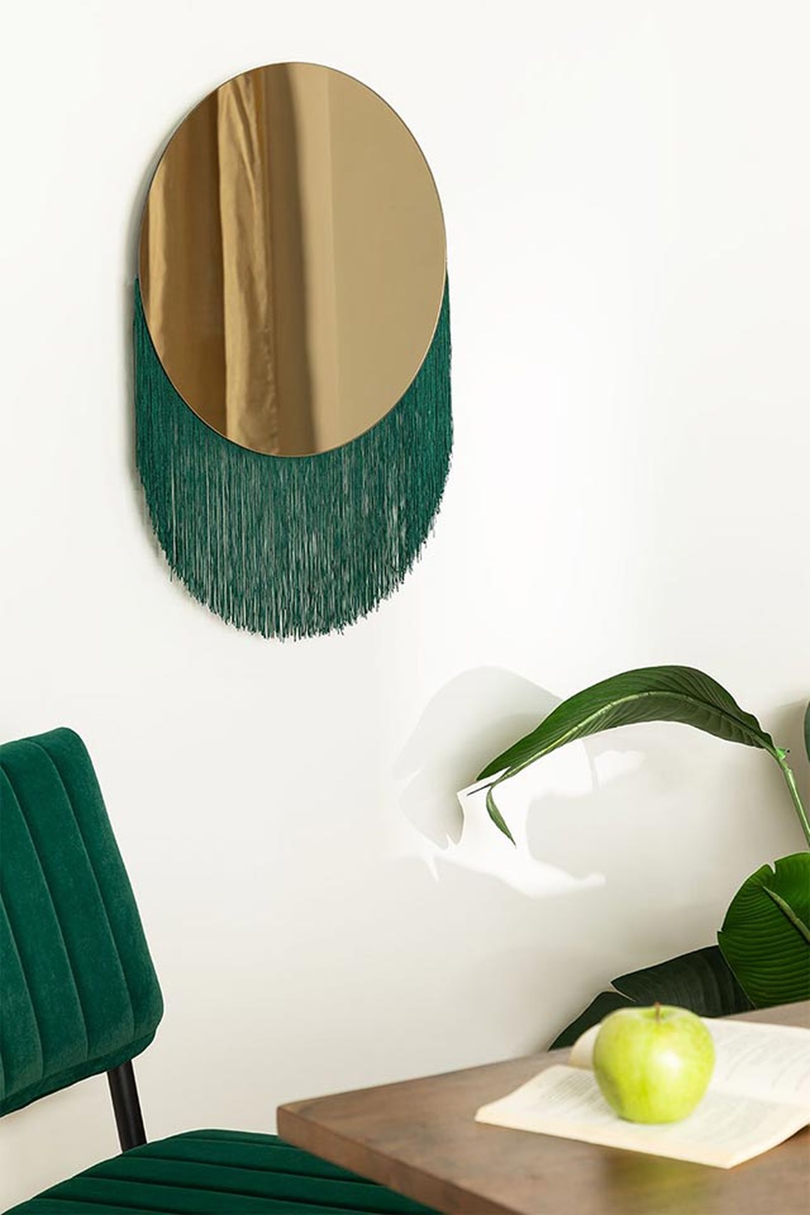 espejos decorativos espejo de pared con flecos giwend sklum