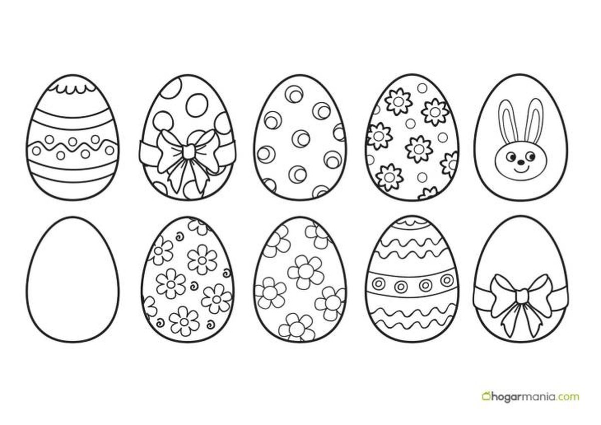 dibujos huevos pascua sencillos 2