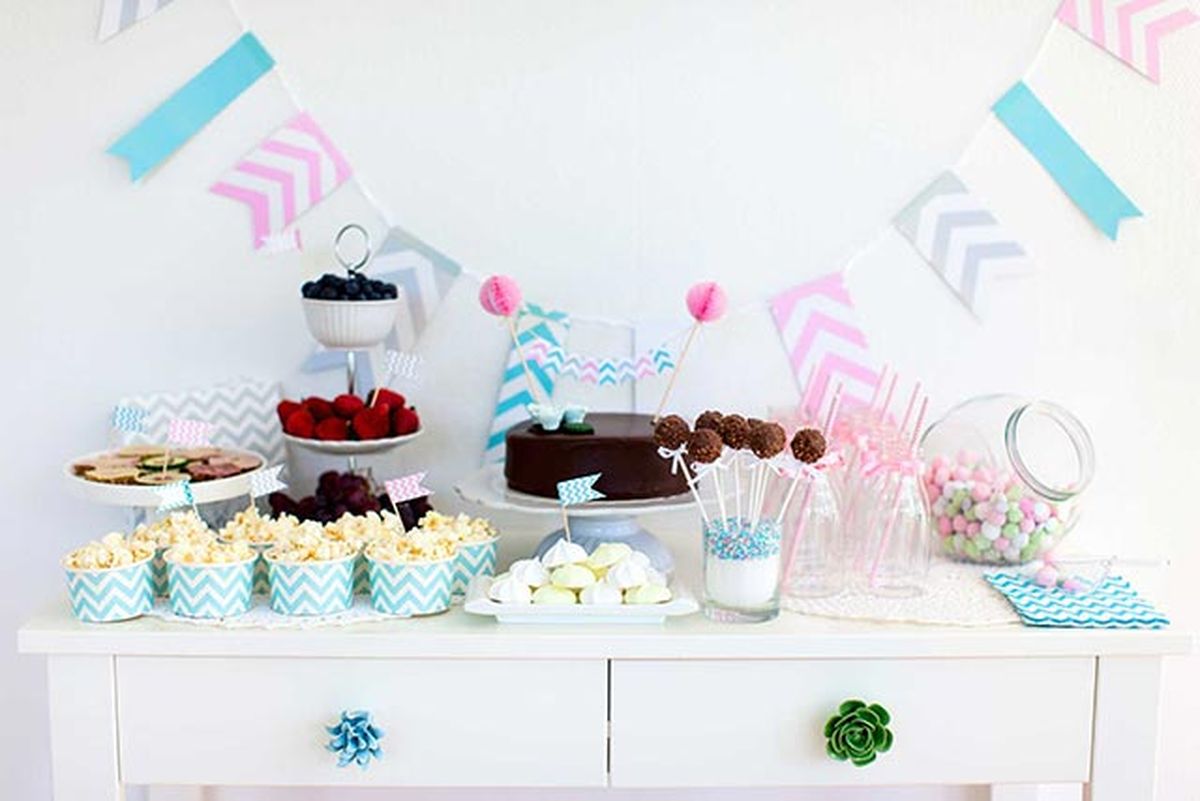 Decoración para fiesta baby shower   mesa