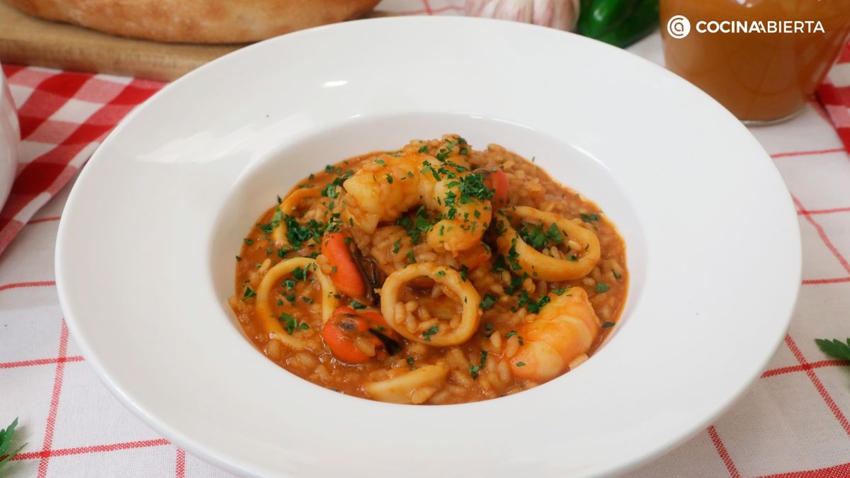 Receta de arroz caldoso de marisco