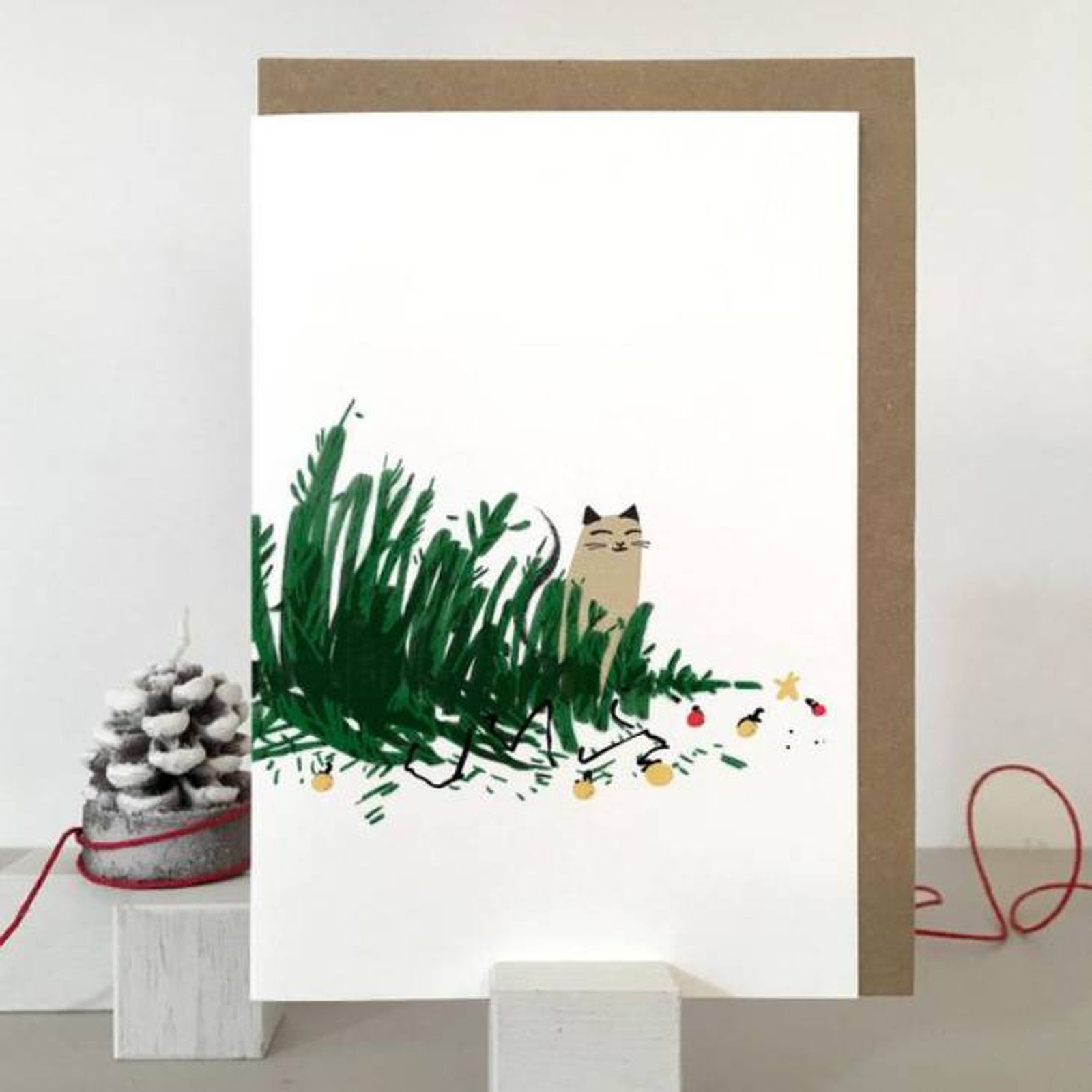 tarjeta navidad hecha a mano gatos pinterest etsy