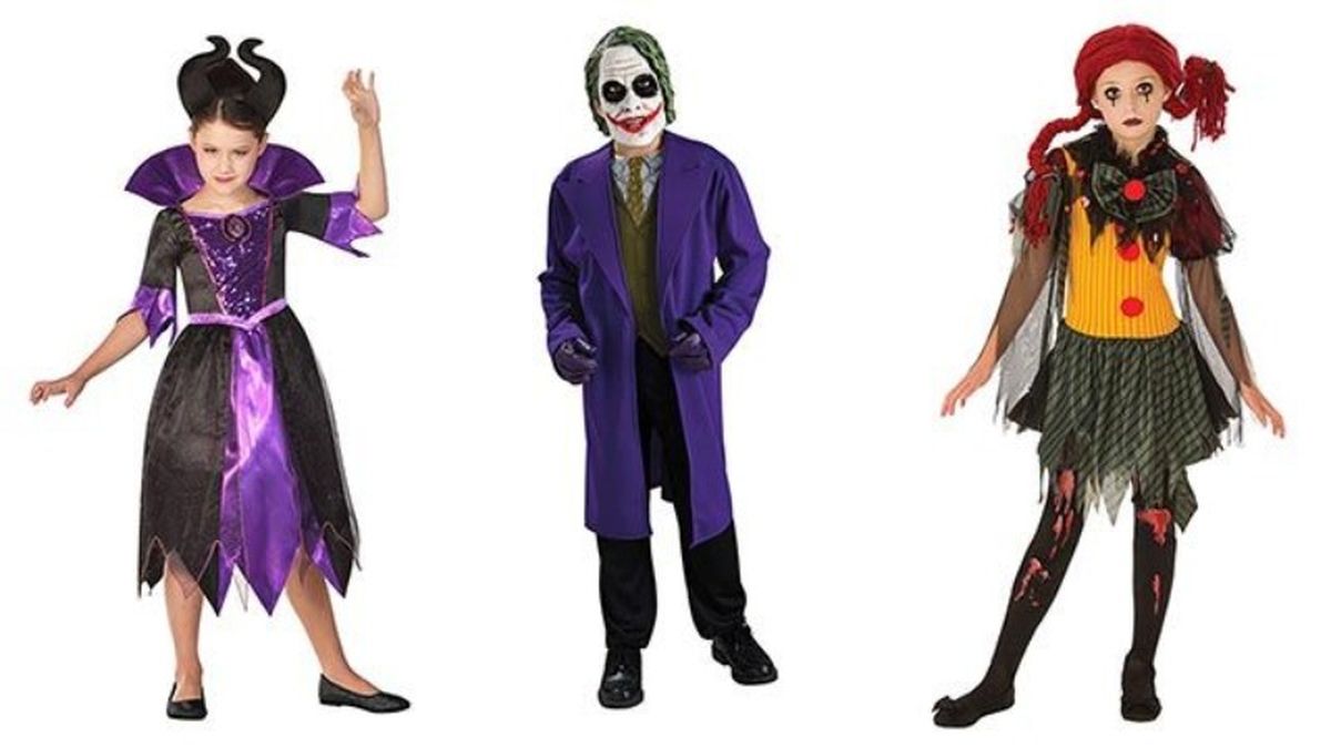 Disfraces de Halloween de Maléfica, Joker y Pipi Calzaslargas para niños