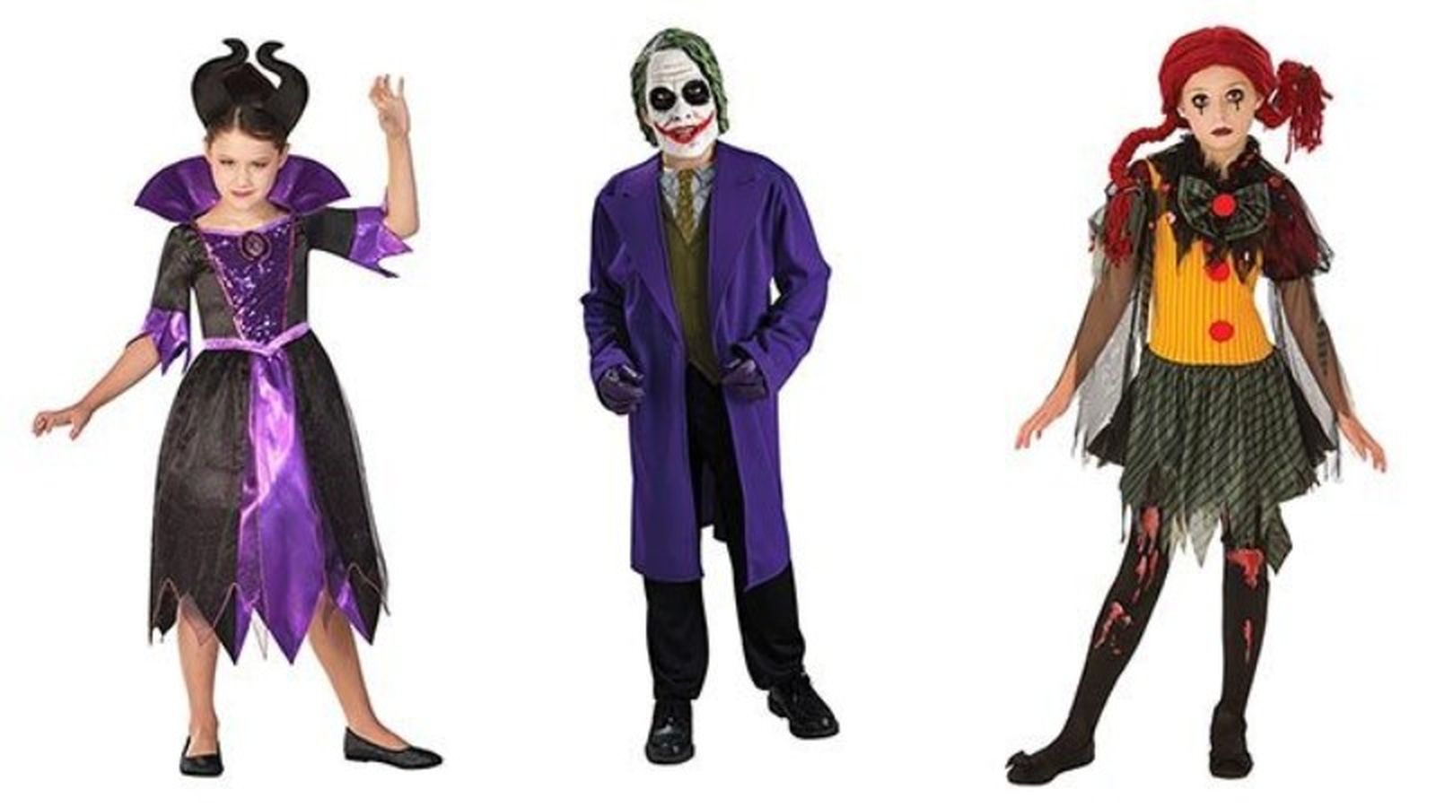 Disfraces de Halloween de Maléfica, Joker y Pipi Calzaslargas para niños