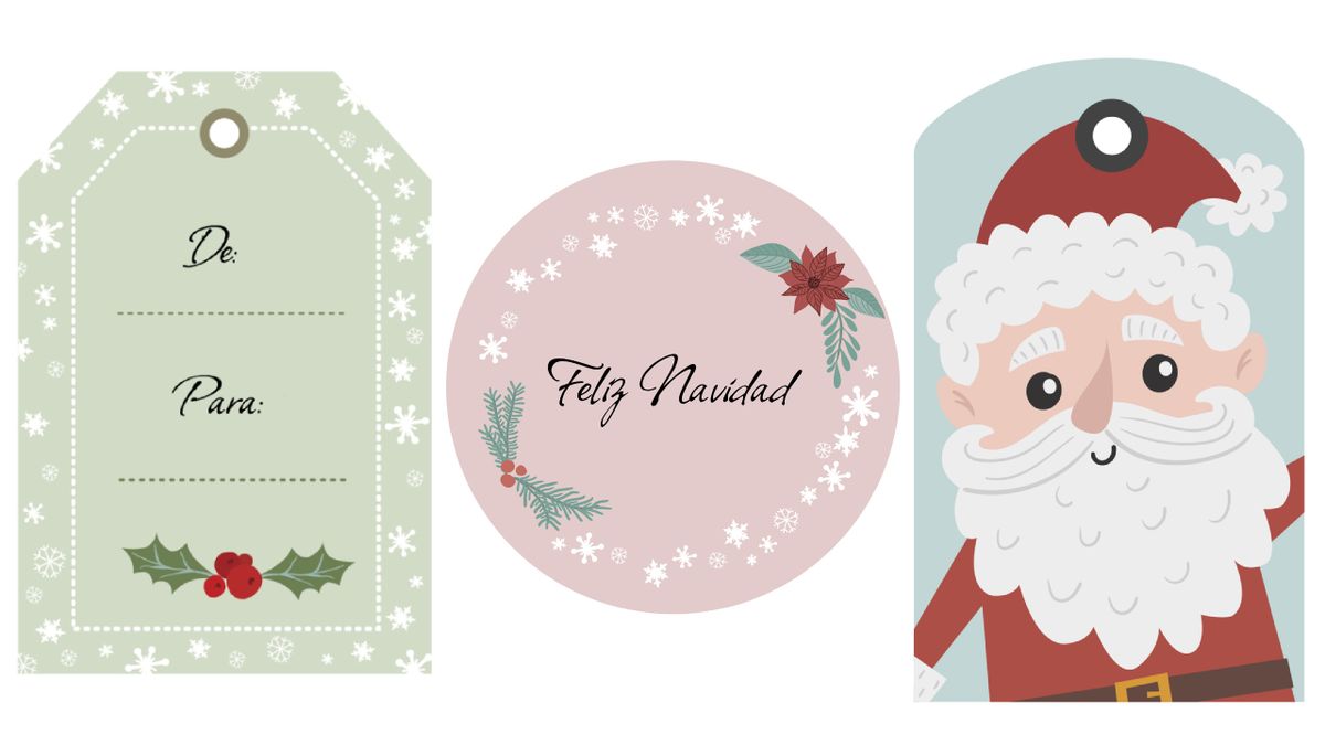Etiquetas navideñas para imprimir.