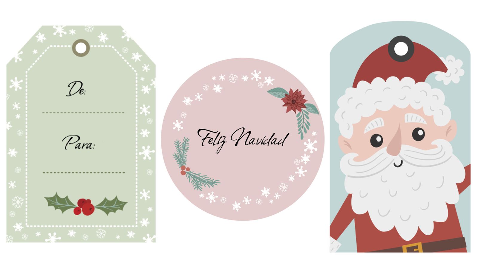 Etiquetas navideñas para imprimir.
