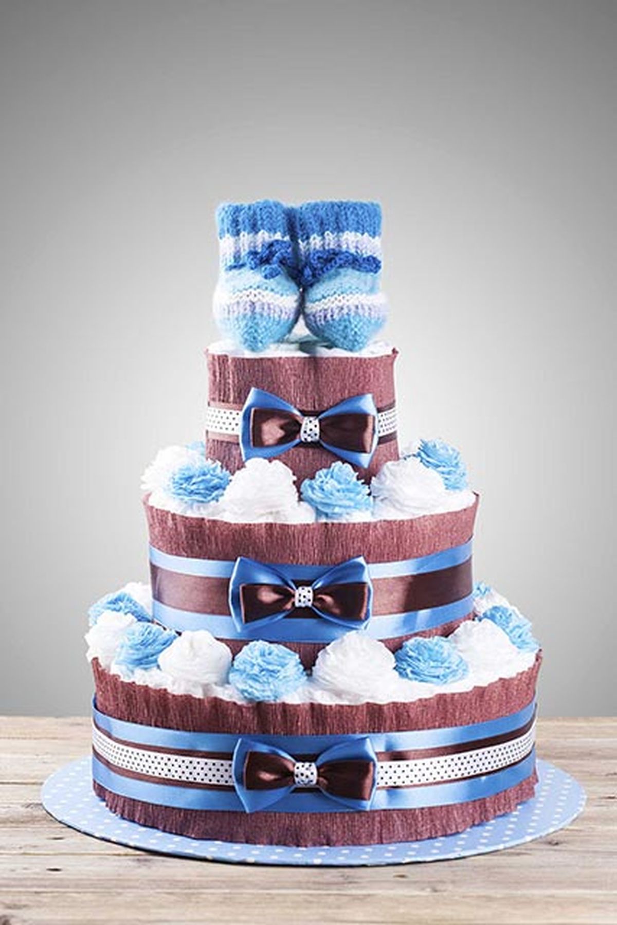 Decoración para fiesta baby shower   regalo tarta pañales