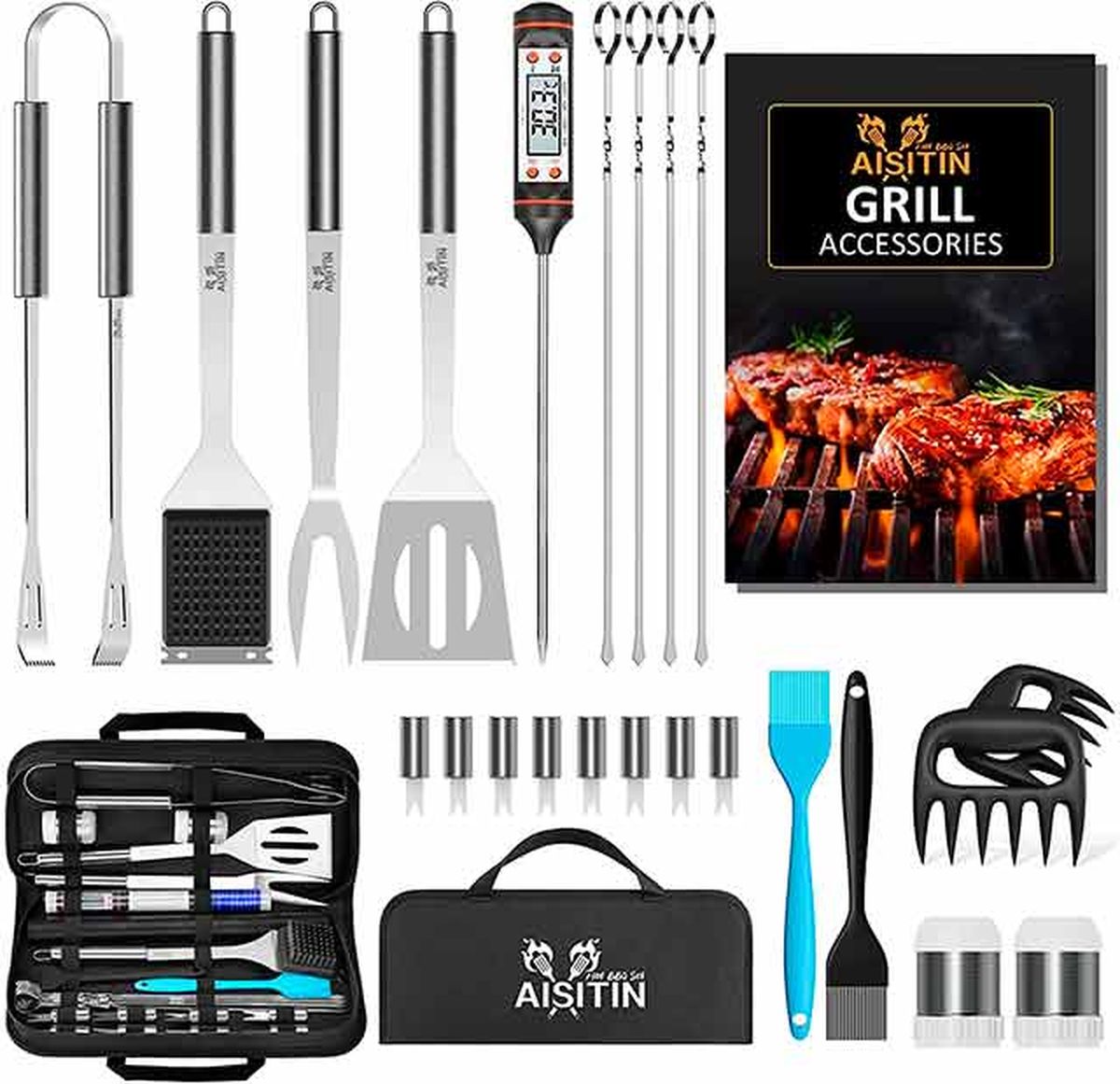 accesorios barbacoa, kit de elementos
