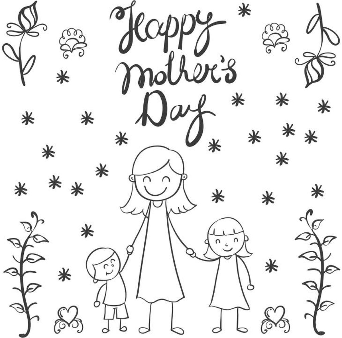 tarjeta dia madre colorear 1