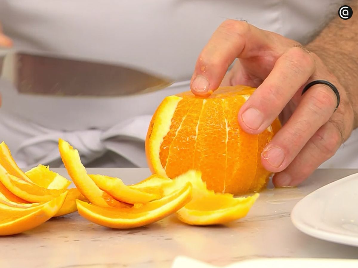 Limón serrano con gambas - paso 2