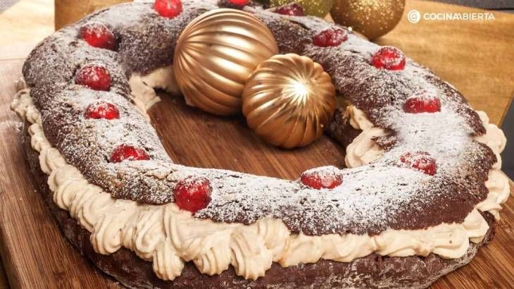 roscon de reyes de cacao relleno de nata