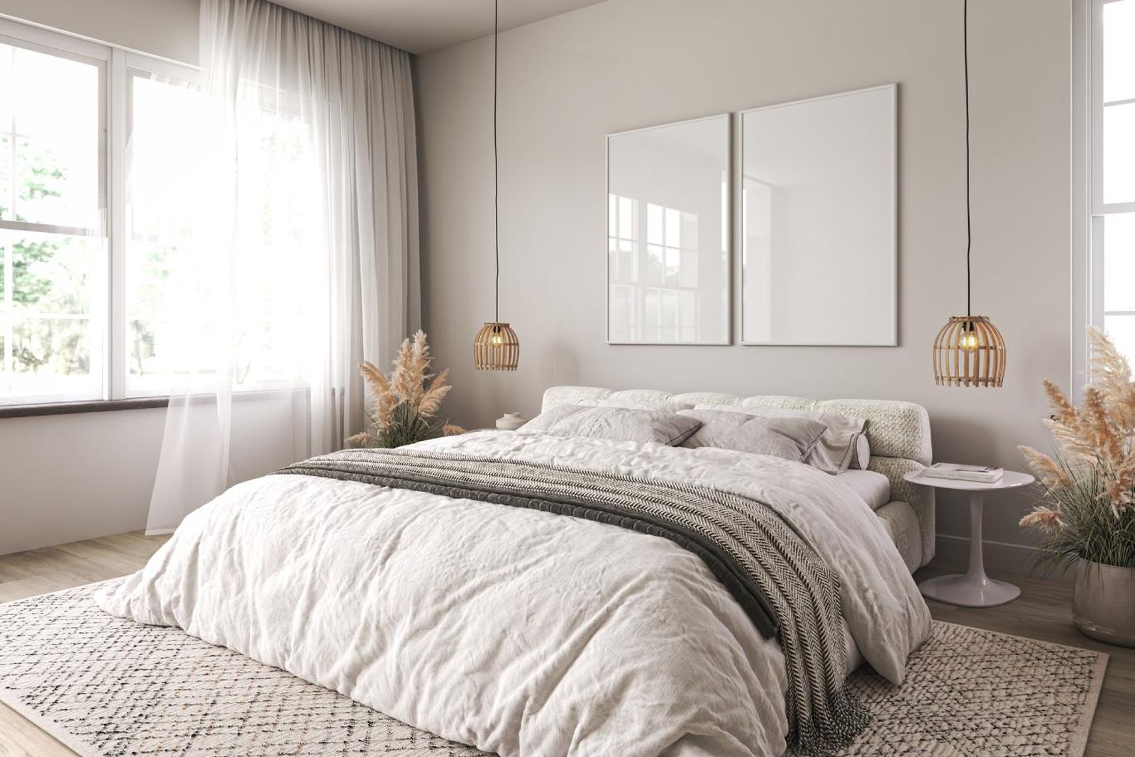 Dormitorio amplio y acogedor con cama grande.