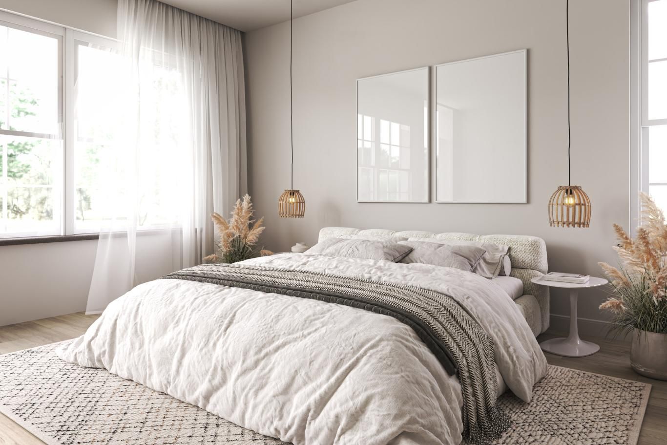 Dormitorio amplio y acogedor con cama grande.