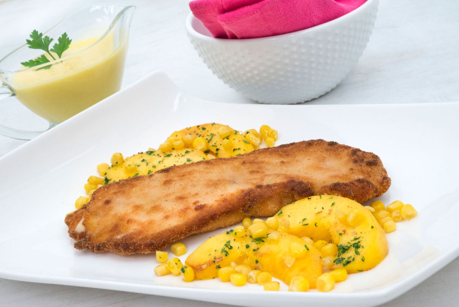 5219 Pechugas de pavo rellenas con salsa de melocotón (604) xl