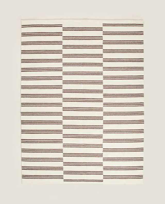alfombra rayas efecto triple 2 zara home