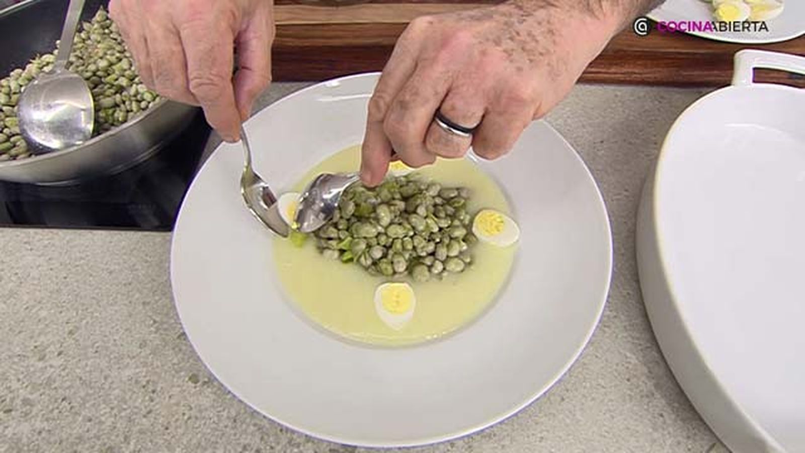 receta habitas salteadas crema patata ka paso 8