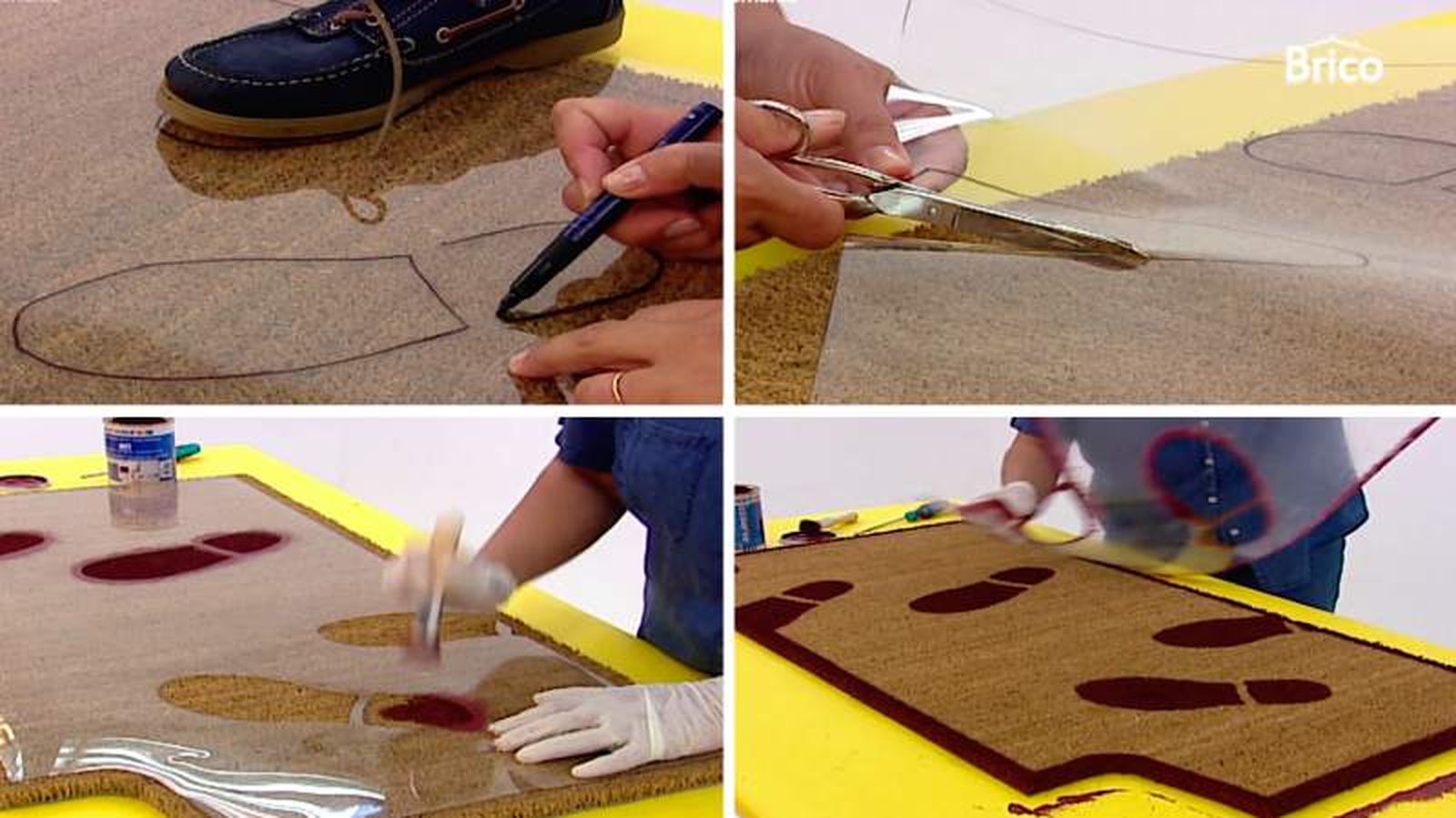 Pasos para pintar un felpudo