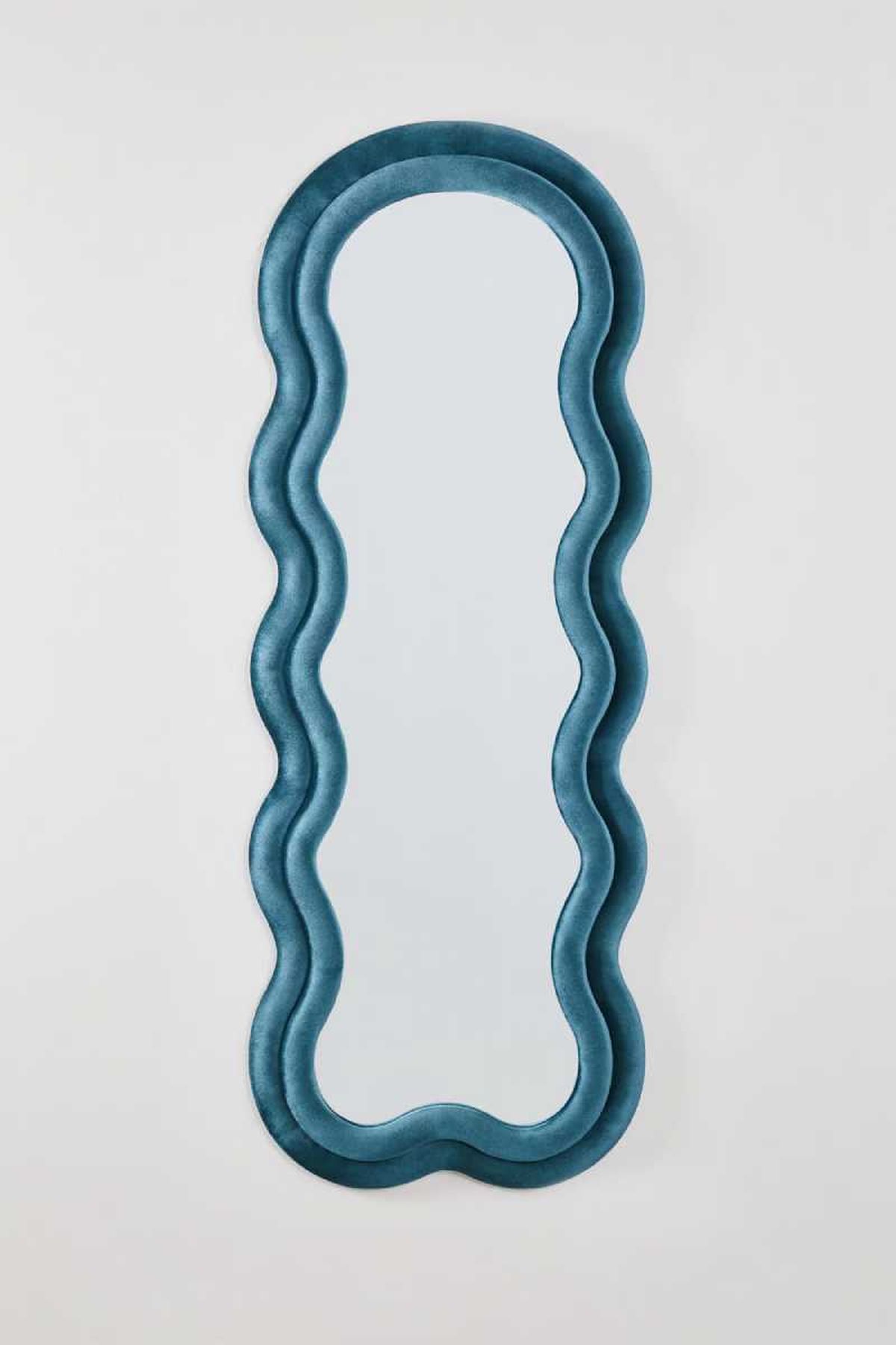 Espejo azul celeste de efectos redondeados Evelyn.