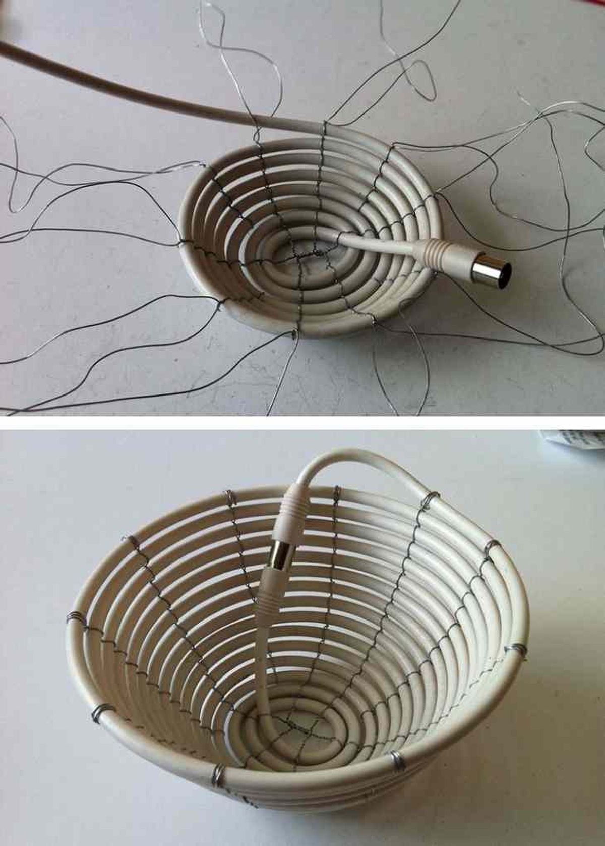 reutilizar cables recipiente frutas