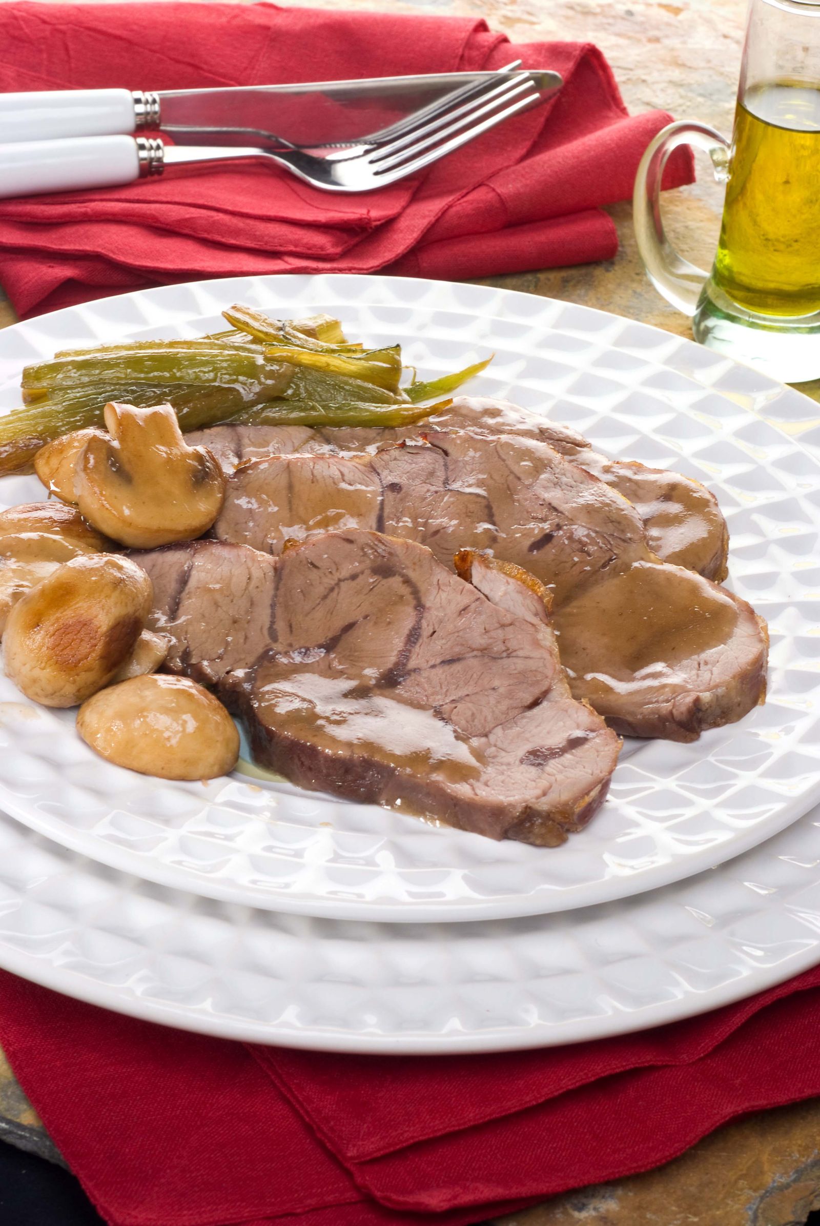 morcillo asado con verduras