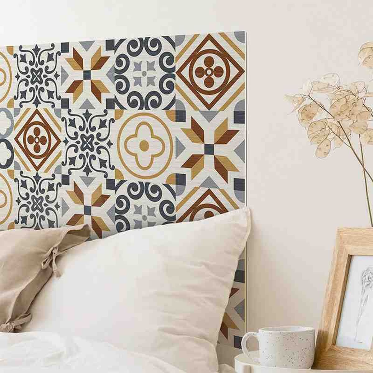 Cabecero autoadhesivo imitación losetas hidráulicas