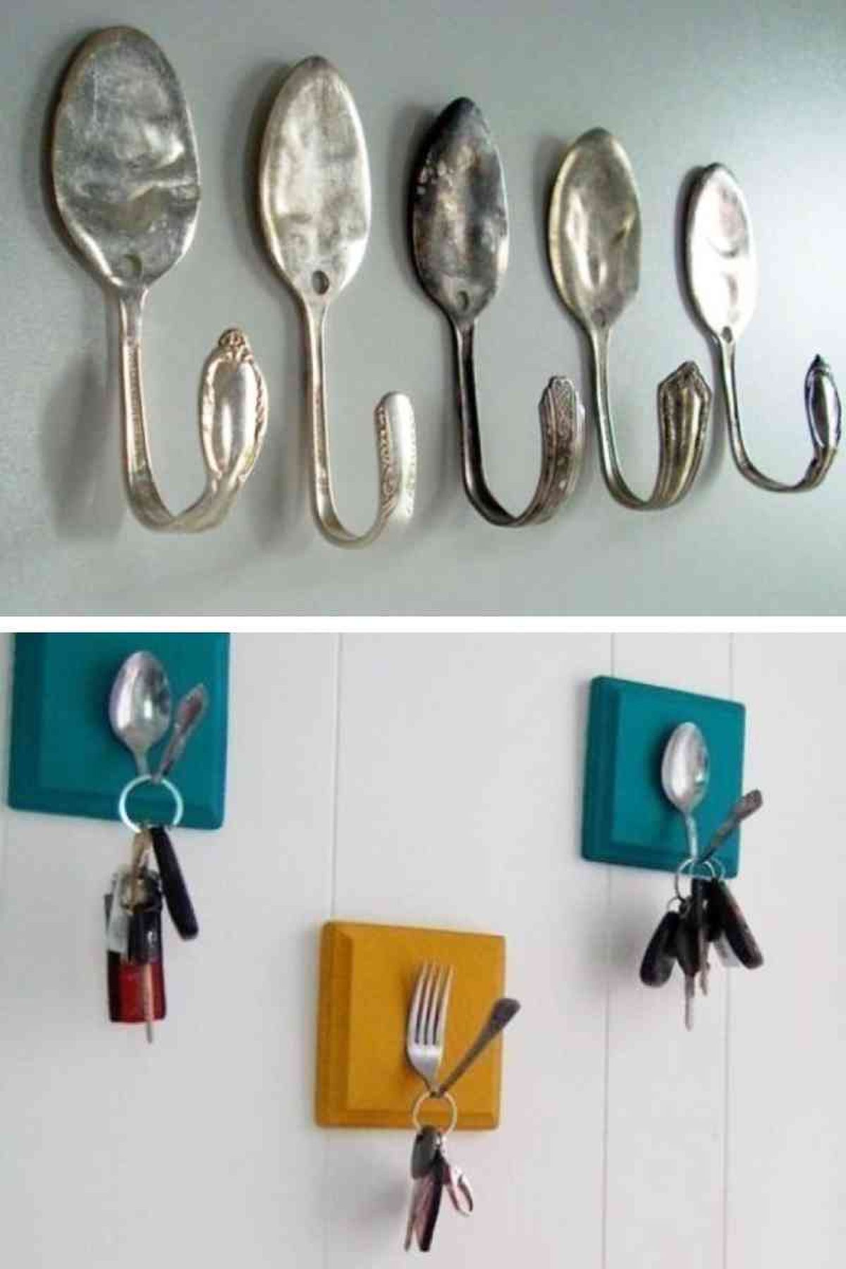 ideas reutilizar cucharas porta llaves pared