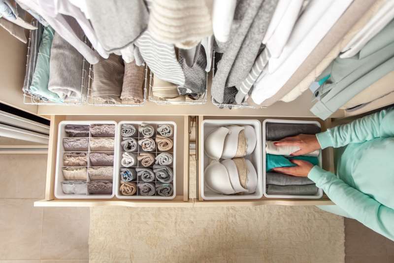 Organización de la ropa interior en el armario