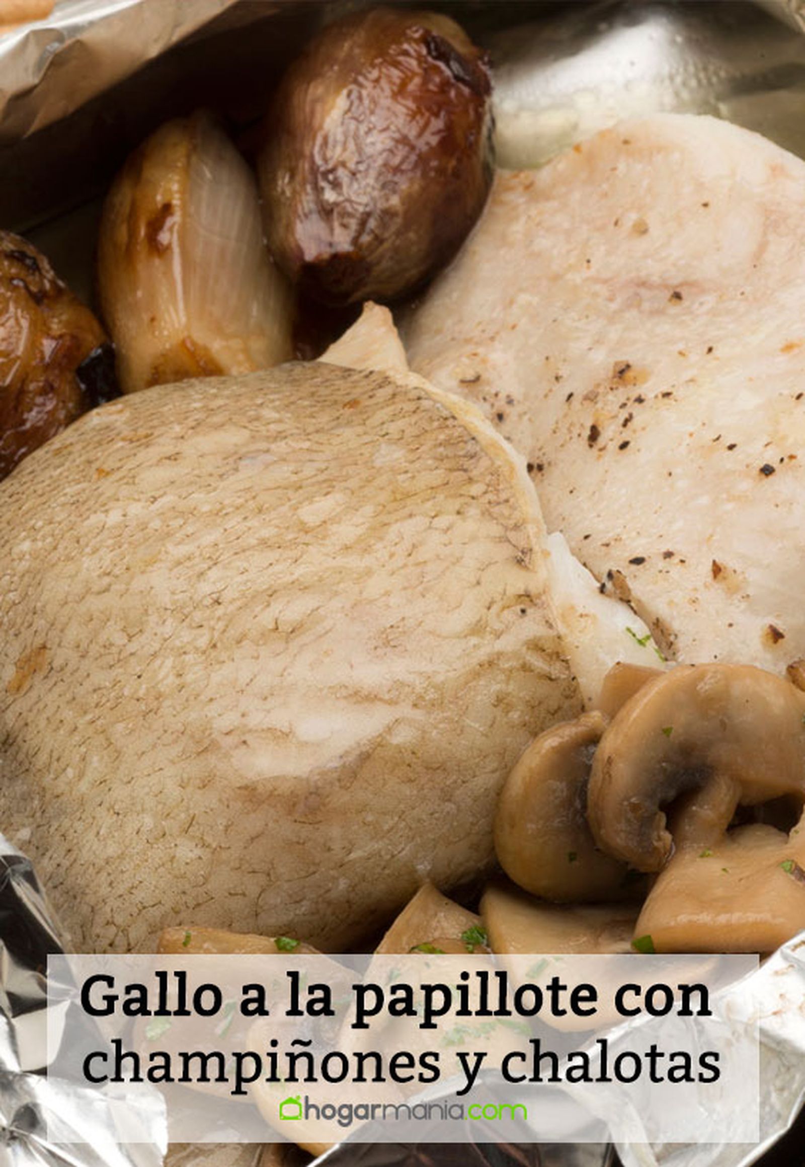 gallo papillote champinones chalotas pin