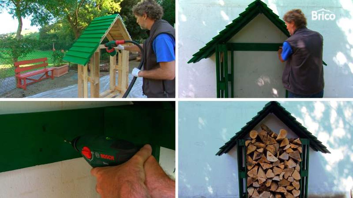 Pintar el leñero y fijarlo a la pared