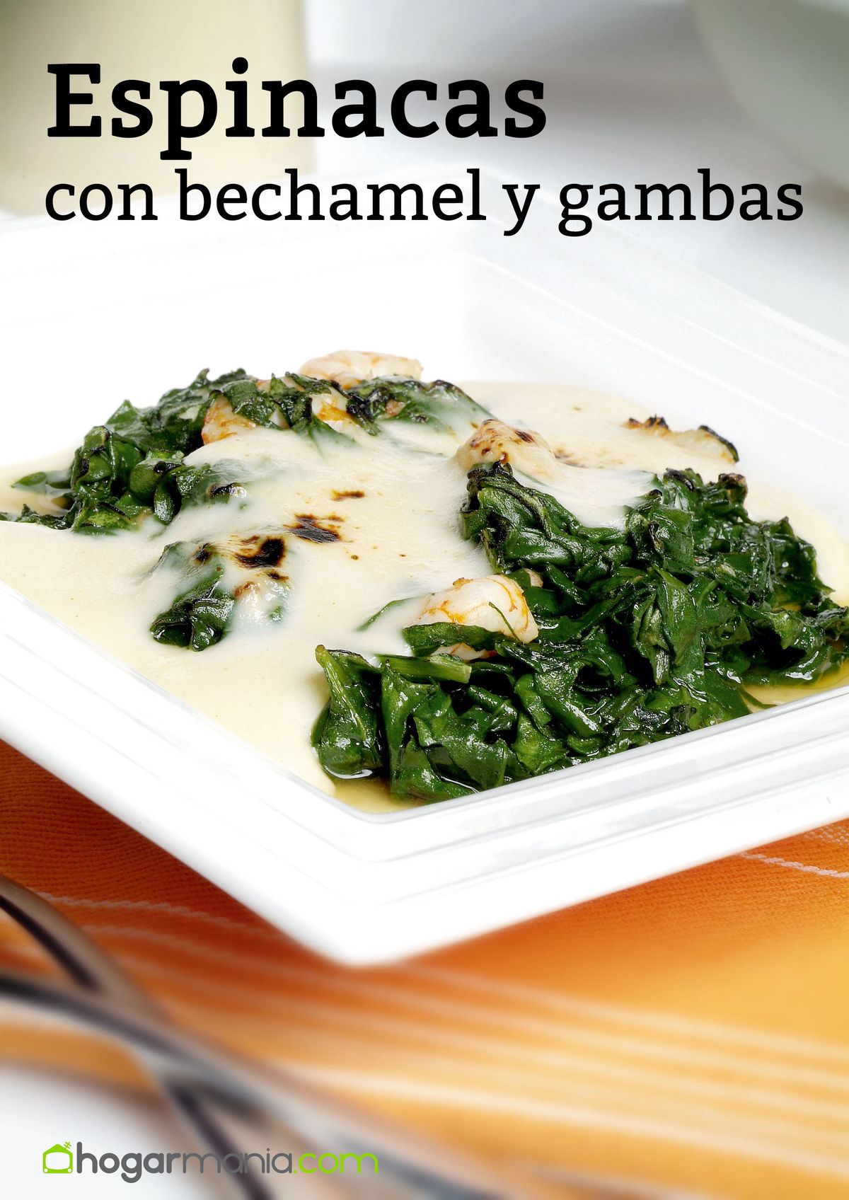 receta espinacas bechamel gambas