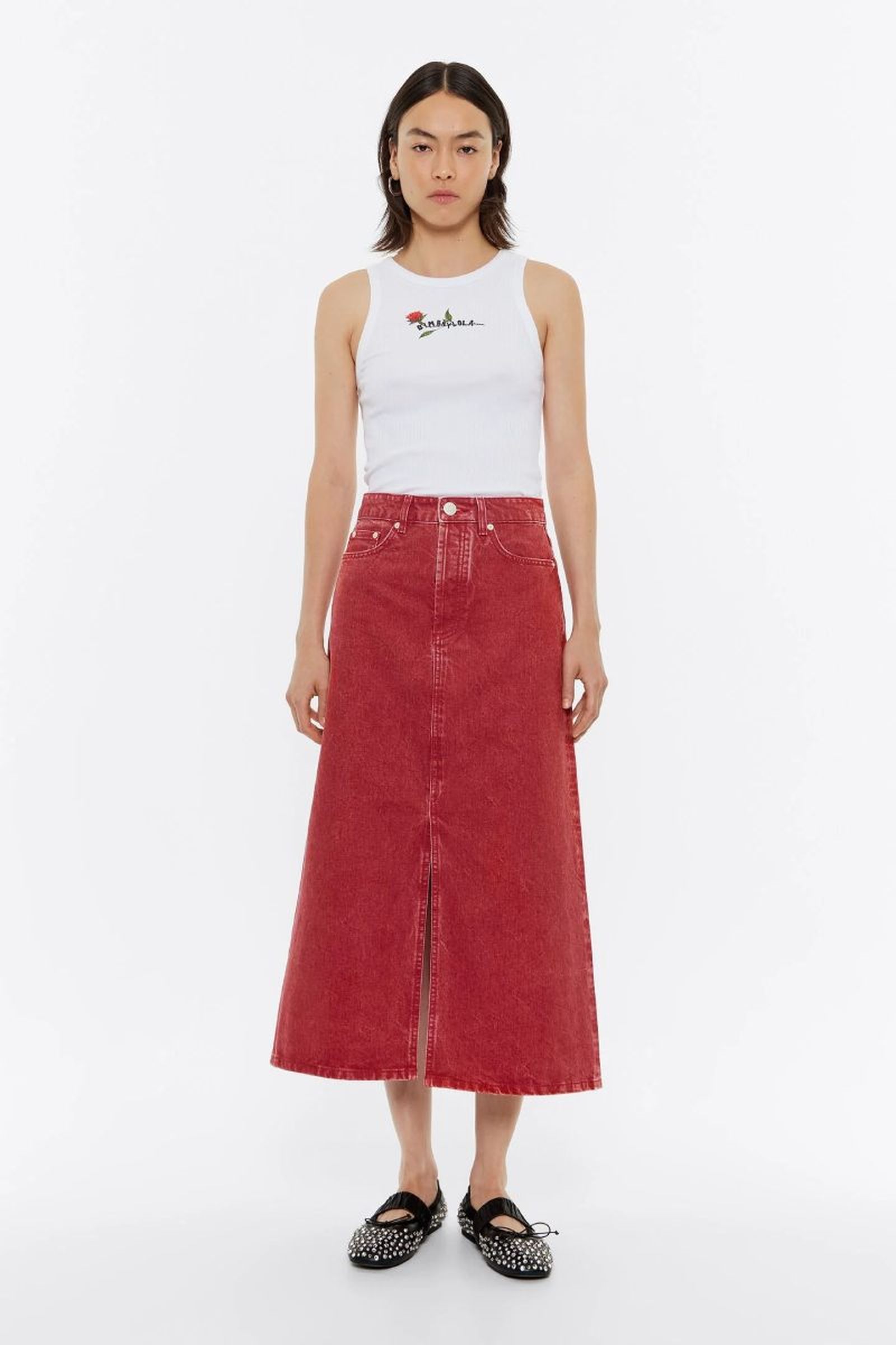 Falda vaquera midi