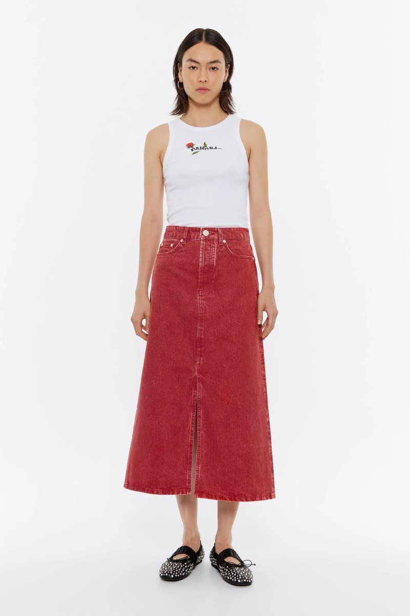 Falda vaquera midi