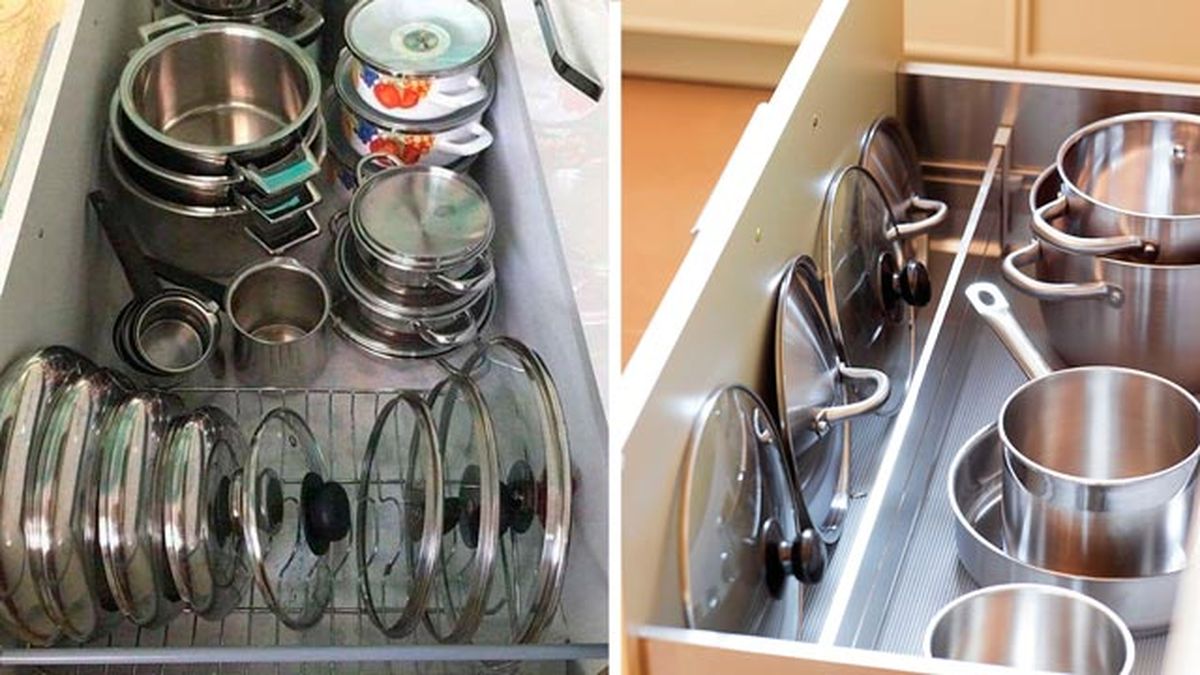 diez trucos para ordenar la cocina cazuelas sartenes