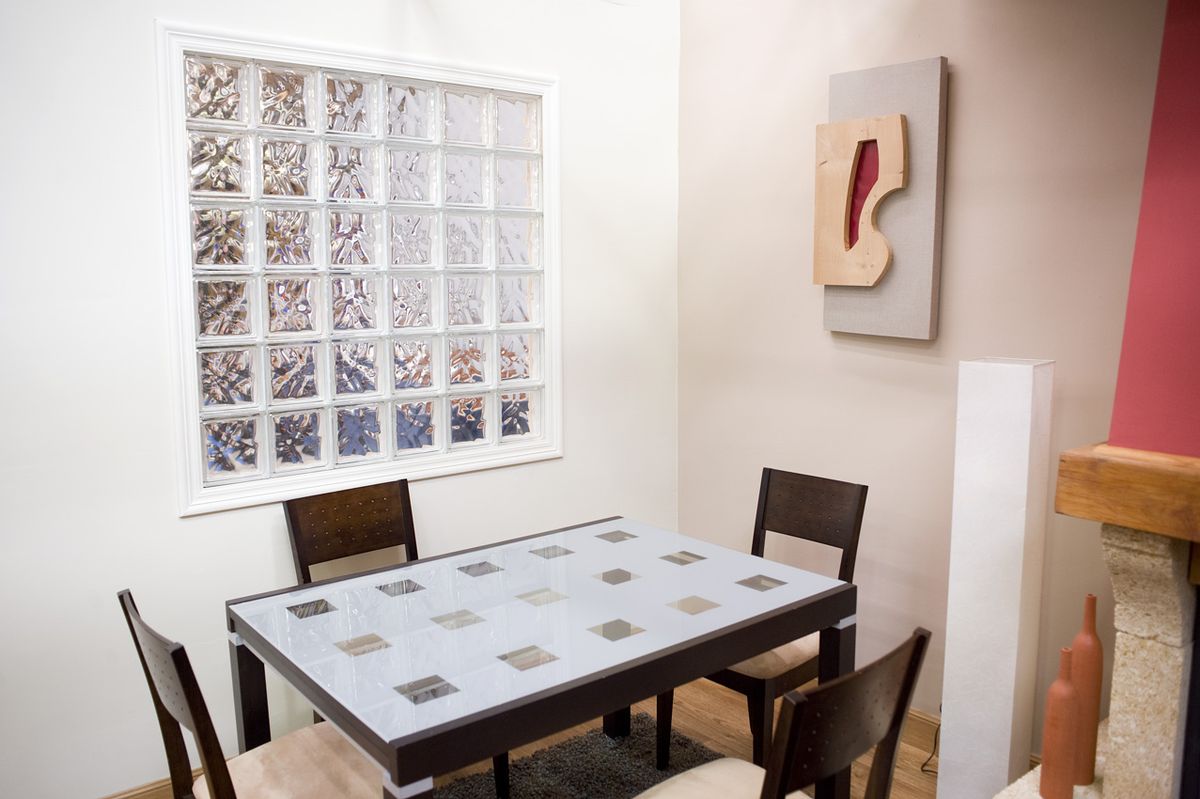 Ventana con bloques de vidrio o pavés paso 17