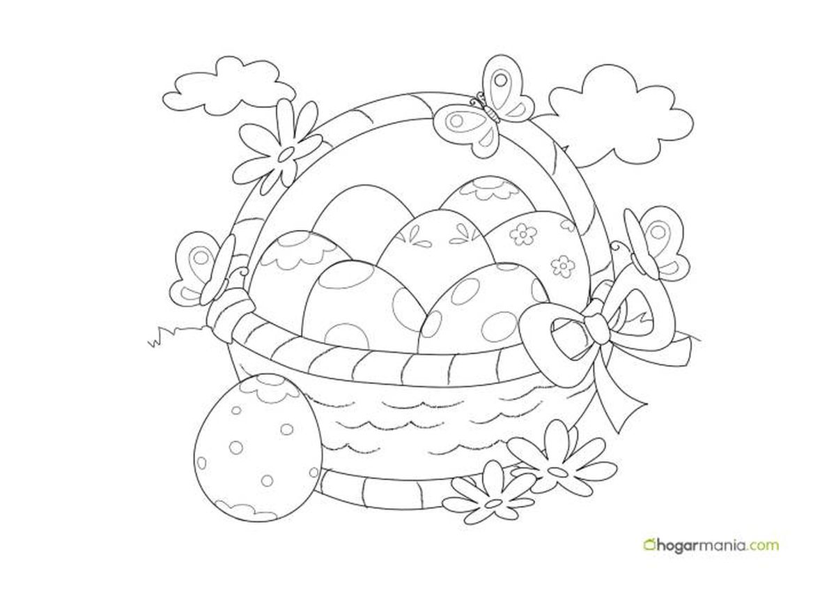 dibujos huevos pascua cesta 1