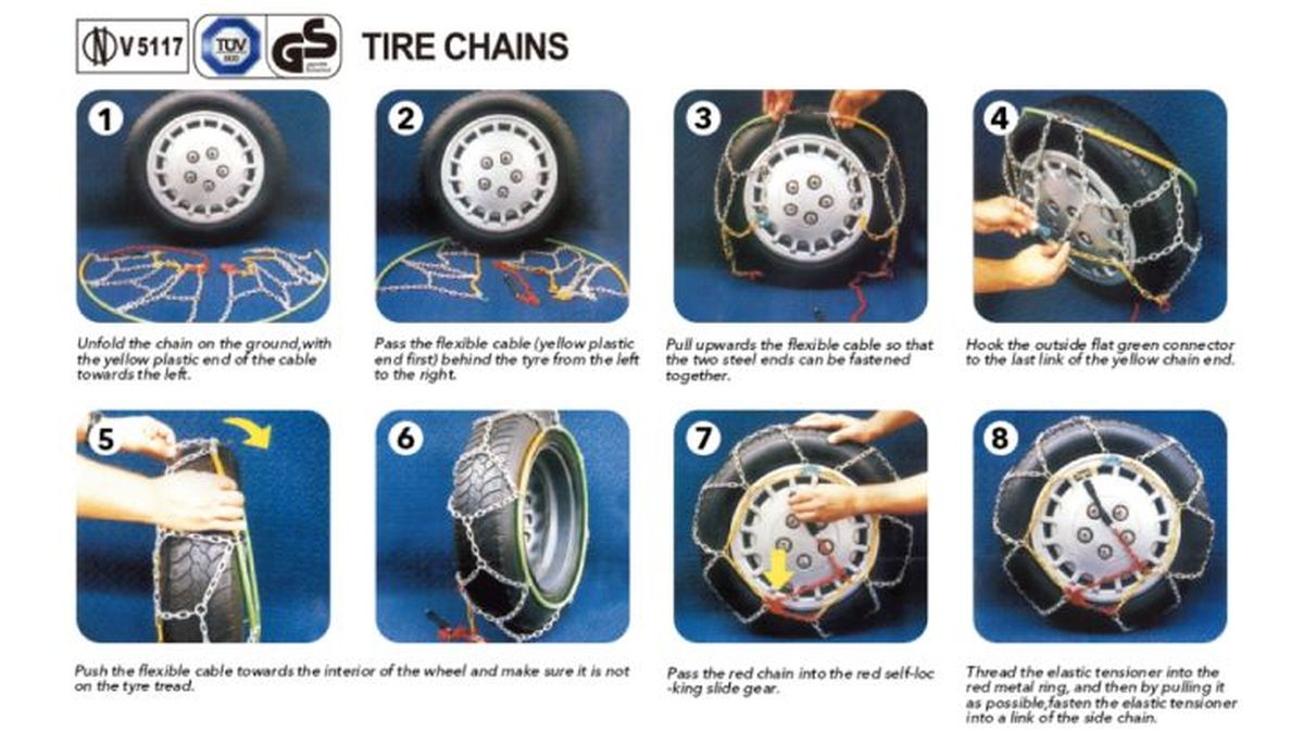 infografia colocar cadenas nieve coche paso paso