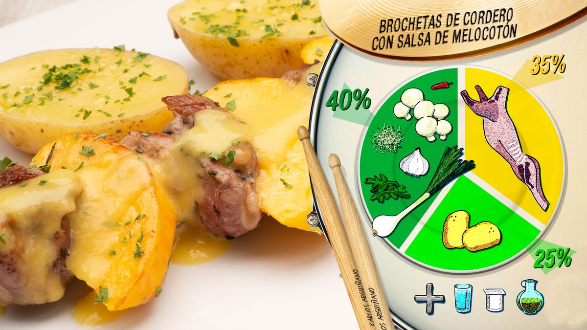 brocheta melocoton plato