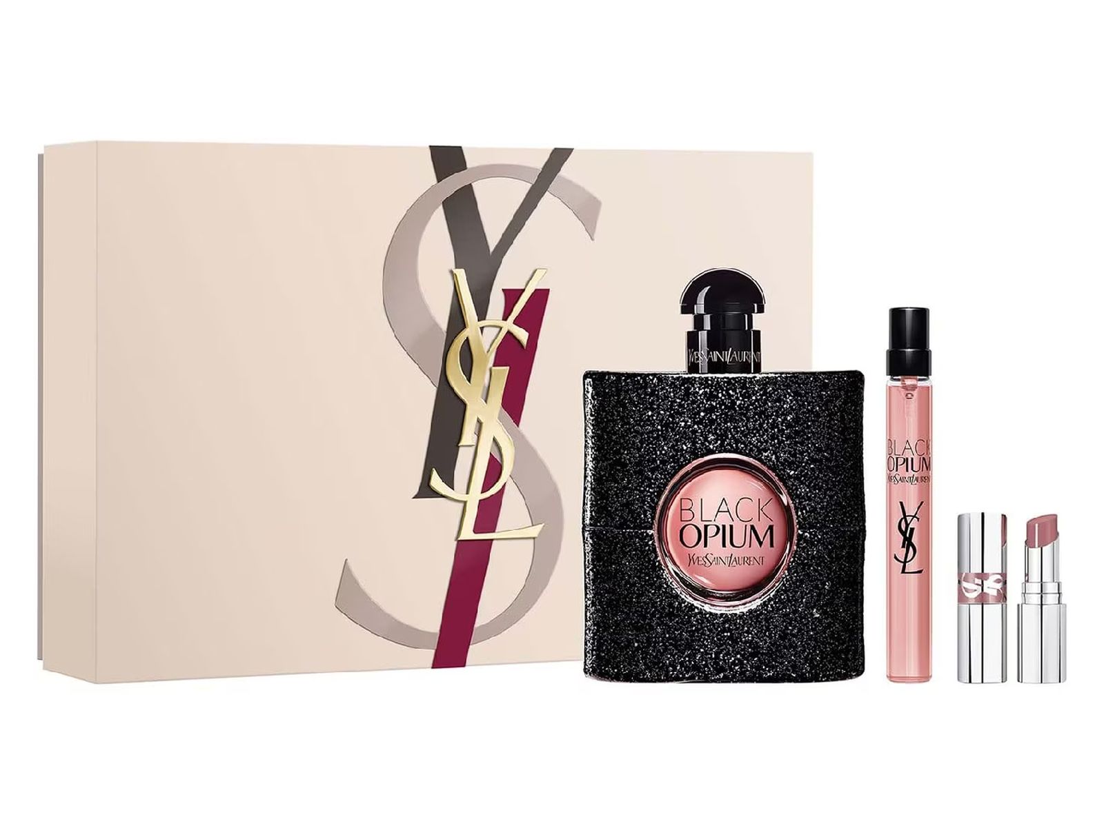 Estuche del perfume Black Opium de Yves Saint Laurent