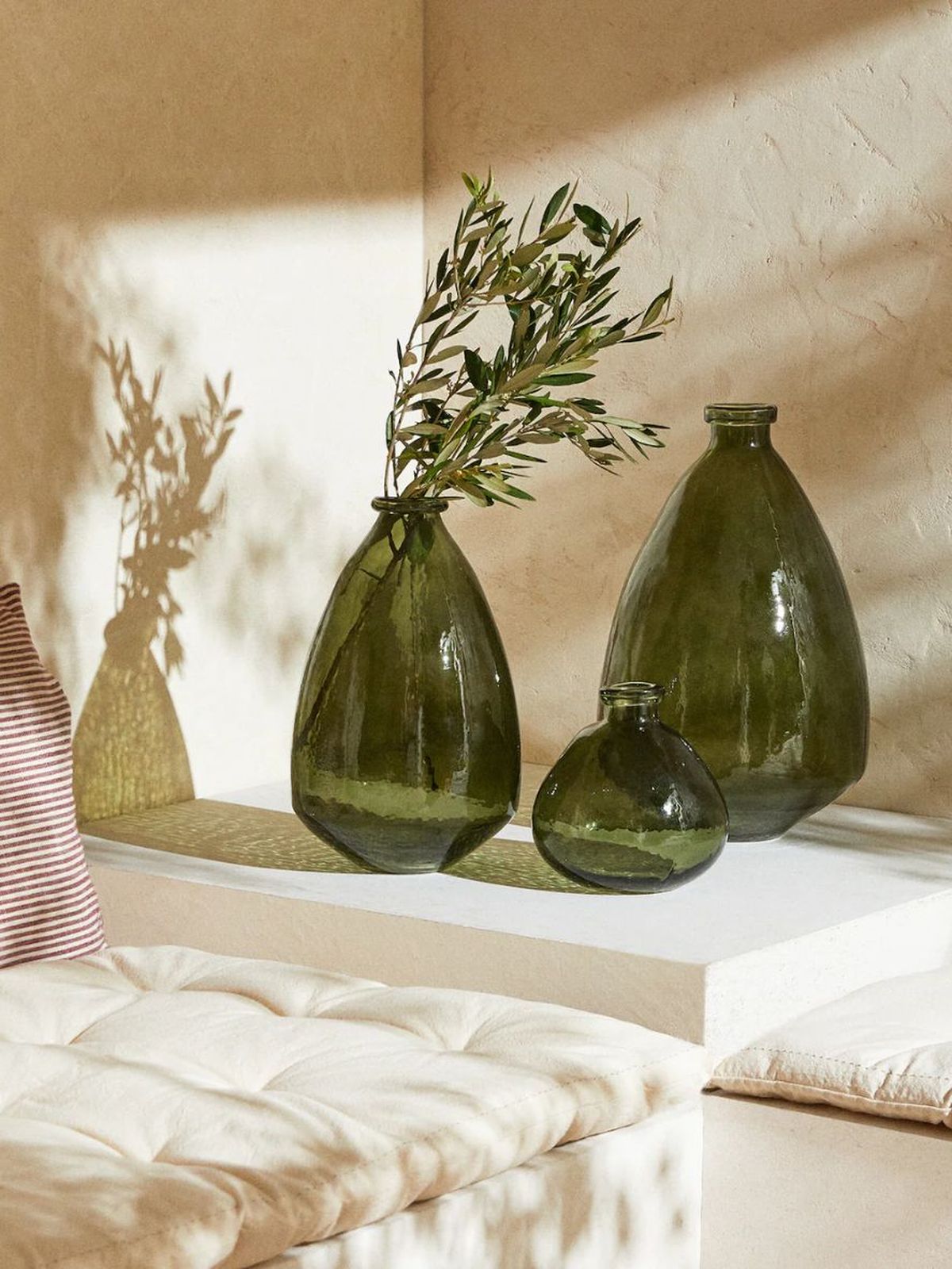 jarron vidrio verde zara home