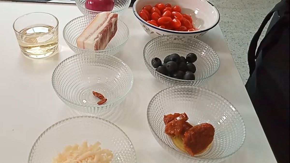 Ingredientes para hacer pasta a la amatriciana