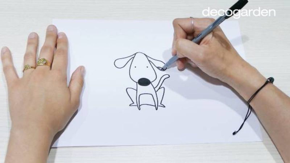 Paso 5 para dibujar un perro.